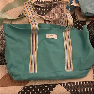 Scout Teal Tote with Multicolor Straps